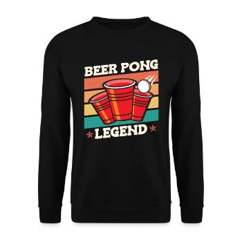 Beer Pong Legend Bierpong Party Bier Pong - Sweat-shirt Unisexe - noir - Devant - Alina (178cm) & Michal (187cm)