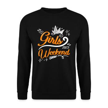 Week-end de vacances pour filles Week-end de vacances pour filles Semaine de relâche - Sweat-shirt Unisexe - noir - Devant - Alina (178cm) & Michal (187cm)