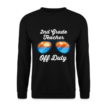 Second Class Class Class Teacher off duty Holiday Teacher - Unisex Sweatshirt - black - Front - Alina (178cm) & Michal (187cm)
