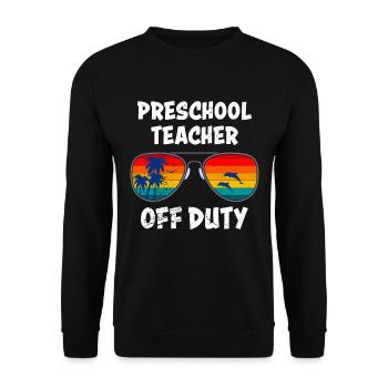 Vorschule Kindergarten Erzieher off duty Lehrer - Unisex Pullover - Schwarz - Vorne - Alina (178cm) & Michal (187cm)