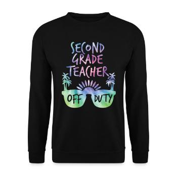 Class Teacher Second Class off duty Holiday Teacher - Unisex Sweatshirt - black - Front - Alina (178cm) & Michal (187cm)