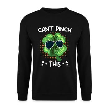 Can't Pinch this Clover St. Patrick's Day - Unisex Sweatshirt - black - Front - Alina (178cm) & Michal (187cm)