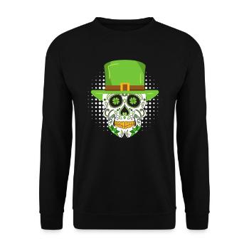 Fête de la Saint-Patrick Squelette irlandais leprechaun - Sweat-shirt Unisexe - noir - Devant - Alina (178cm) & Michal (187cm)