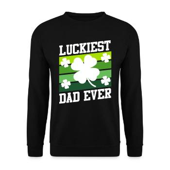 Le père le plus chanceux de tous les temps Clover Saint-Patrick - Sweat-shirt Unisexe - noir - Devant - Alina (178cm) & Michal (187cm)