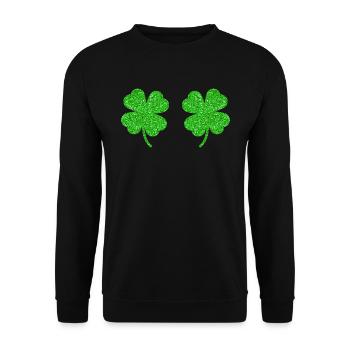 Irish Clover St. Patrick's Day - Unisex Sweatshirt - black - Front - Alina (178cm) & Michal (187cm)