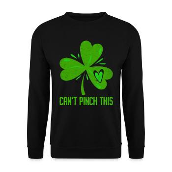 Can't Pinch this Clover St. Patrick's Day - Unisex Sweatshirt - black - Front - Alina (178cm) & Michal (187cm)