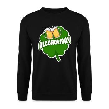 Alcoholiday St Patrick’s Day Bier - Unisex Pullover - Schwarz - Vorne - Alina (178cm) & Michal (187cm)