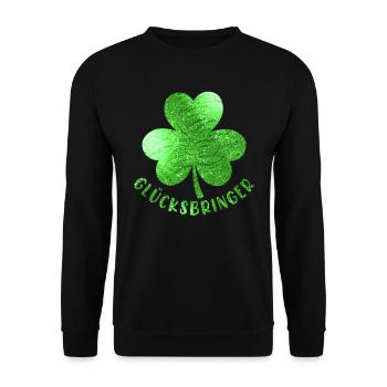 Lucky charm cloverleaf - Unisex Sweatshirt - black - Front - Alina (178cm) & Michal (187cm)