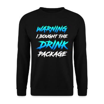 Attention j’ai réservé le forfait boissons party - Sweat-shirt Unisexe - noir - Devant - Alina (178cm) & Michal (187cm)