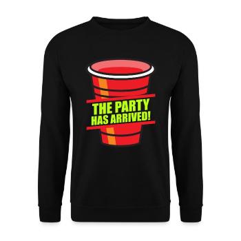 Beer Pong Die Party kann starten Saufen Bier Pong - Unisex Pullover - Schwarz - Vorne - Alina (178cm) & Michal (187cm)