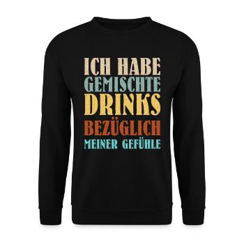 Gemischte Drinks bezüglich meiner Gefühle Party - Unisex Pullover - Schwarz - Vorne - Alina (178cm) & Michal (187cm)