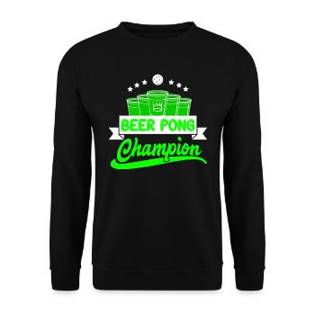 Beer Pong Champion Drinking Game Party Beer Pong - Sweat-shirt Unisexe - noir - Devant - Alina (178cm) & Michal (187cm)