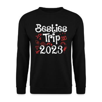 Besties Trip 2023 Summer Vacation 2023 Spring Break - Unisex Sweatshirt - black - Front - Alina (178cm) & Michal (187cm)