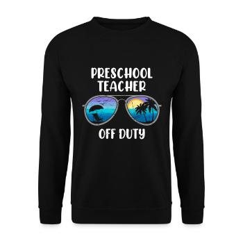 Preschool Kindergarten Educator off duty teacher - Unisex Sweatshirt - black - Front - Alina (178cm) & Michal (187cm)