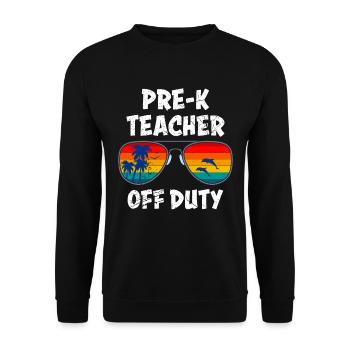 Preschool Kindergarten Educator off duty teacher - Unisex Sweatshirt - black - Front - Alina (178cm) & Michal (187cm)