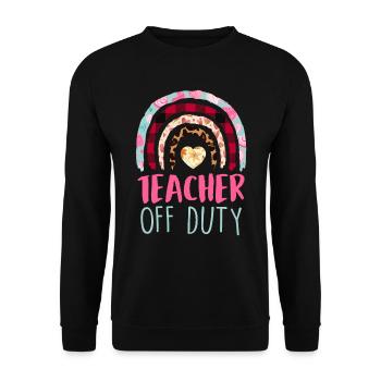 Teacher off duty teacher retired teacher - Unisex Sweatshirt - black - Front - Alina (178cm) & Michal (187cm)