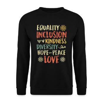 Inclusion handicap acceptance and awareness - Unisex Sweatshirt - black - Front - Alina (178cm) & Michal (187cm)