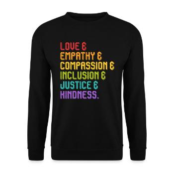 Inclusion Compassion Personnes handicapées - Sweat-shirt Unisexe - noir - Devant - Alina (178cm) & Michal (187cm)