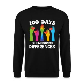 100 jours de diversité et d’inclusion solidaire - Sweat-shirt Unisexe - noir - Devant - Alina (178cm) & Michal (187cm)