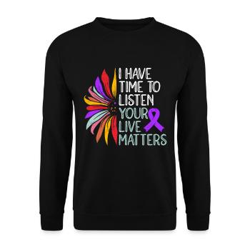 Mental Health I Have Time to Listen Your Life - Unisex Sweatshirt - black - Front - Alina (178cm) & Michal (187cm)
