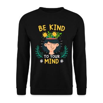 Santé mentale Soyez gentil avec votre - Sweat-shirt Unisexe - noir - Devant - Alina (178cm) & Michal (187cm)