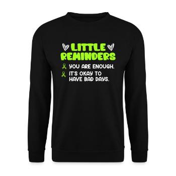 Mentale Gesundheit Selbstachtung Awareness - Unisex Pullover - Schwarz - Vorne - Alina (178cm) & Michal (187cm)
