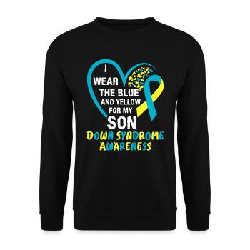 Down syndrome Mom and Dad autistic child - Unisex Sweatshirt - black - Front - Alina (178cm) & Michal (187cm)