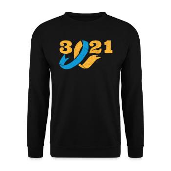 Down Syndrome Awareness Loop extra - Unisex Sweatshirt - black - Front - Alina (178cm) & Michal (187cm)