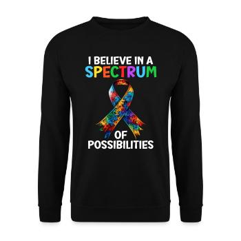 Autismus Ich glaube an ein Spektrum von - Unisex Pullover - Schwarz - Vorne - Alina (178cm) & Michal (187cm)