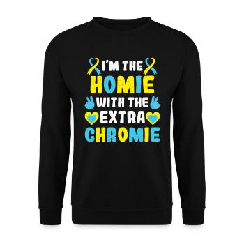 Down syndrome extra chromosome trisomy 21 - Unisex Sweatshirt - black - Front - Alina (178cm) & Michal (187cm)