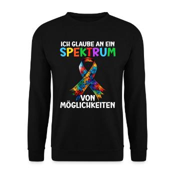 Autism I believe in a spectrum of - Unisex Sweatshirt - black - Front - Alina (178cm) & Michal (187cm)