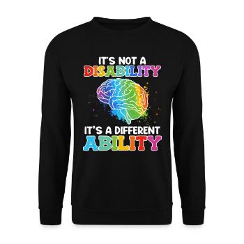 Autistic consciousness Its not a disability - Unisex Sweatshirt - black - Front - Alina (178cm) & Michal (187cm)