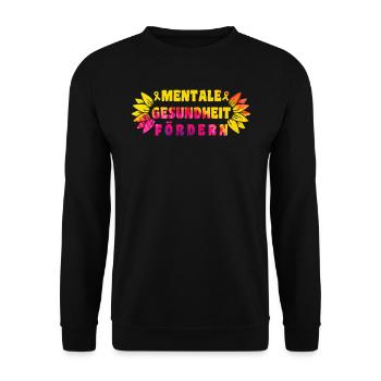 Mentale Gesundheit fördern Mental Health - Unisex Pullover - Schwarz - Vorne - Alina (178cm) & Michal (187cm)