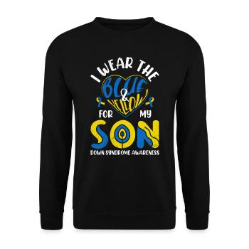 Down Syndrome Awareness Mother and Father - Unisex Sweatshirt - black - Front - Alina (178cm) & Michal (187cm)