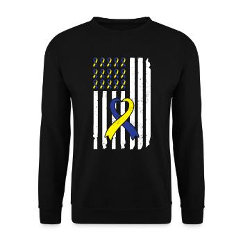 Down Syndrome Awareness Loop extra - Unisex Sweatshirt - black - Front - Alina (178cm) & Michal (187cm)