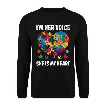 Autism People with autistic children - Unisex Sweatshirt - black - Front - Alina (178cm) & Michal (187cm)