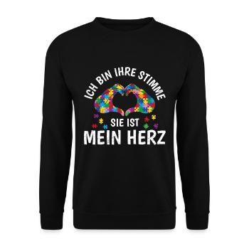 Autismus Menschen mit autistischem Kind - Unisex Pullover - Schwarz - Vorne - Alina (178cm) & Michal (187cm)