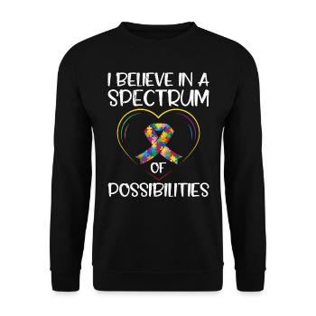 Autismus Ich glaube an Spektrum von Möglichkeiten - Unisex Pullover - Schwarz - Vorne - Alina (178cm) & Michal (187cm)