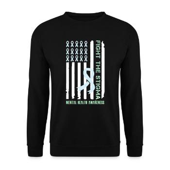 Mentale Gesundheit Fight the Stigma Mental - Unisex Pullover - Schwarz - Vorne - Alina (178cm) & Michal (187cm)