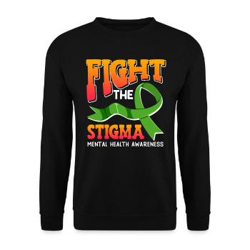 Mental Health Fight the Stigma - Unisex Sweatshirt - black - Front - Alina (178cm) & Michal (187cm)