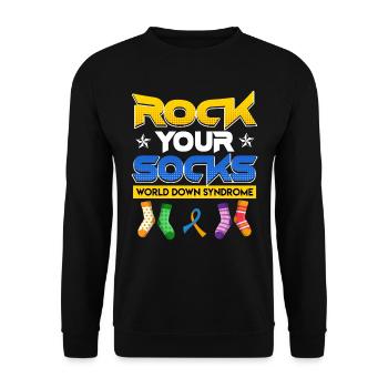 Down Syndrome Awareness Trisomy 21 - Unisex Sweatshirt - black - Front - Alina (178cm) & Michal (187cm)