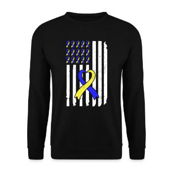Down Syndrome Awareness Loop extra - Unisex Sweatshirt - black - Front - Alina (178cm) & Michal (187cm)