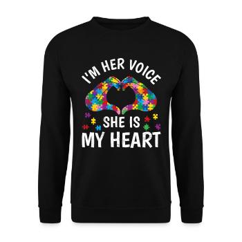 Autism People with autistic children - Unisex Sweatshirt - black - Front - Alina (178cm) & Michal (187cm)