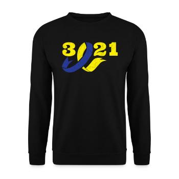 Down Syndrome Awareness Loop extra - Unisex Sweatshirt - black - Front - Alina (178cm) & Michal (187cm)
