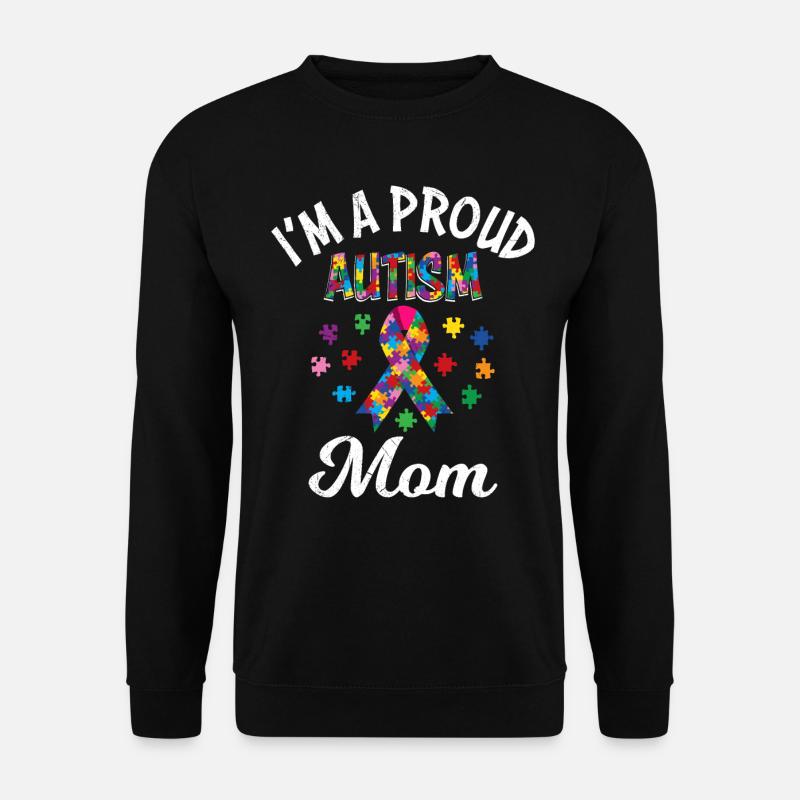 Stolze Mama von autistischem Kind Bewusstsein - Unisex Pullover - Schwarz