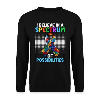 Autismus Ich glaube an ein Spektrum von - Unisex Pullover - Schwarz - Vorne - Alina (178cm) & Michal (187cm)