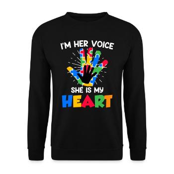 Autistic solidarity for autistic children - Unisex Sweatshirt - black - Front - Alina (178cm) & Michal (187cm)