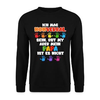 Autismus Bewusstsein autistisches Kind - Unisex Pullover - Schwarz - Vorne - Alina (178cm) & Michal (187cm)