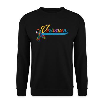 Autistische Kinder Vertrauen und Gerechtigkeit - Unisex Pullover - Schwarz - Vorne - Alina (178cm) & Michal (187cm)
