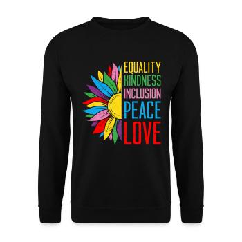 Inklusion Gleichheit Freundlichkeit Akzeptanz - Unisex Pullover - Schwarz - Vorne - Alina (178cm) & Michal (187cm)